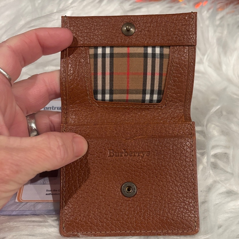 Burberrys Vintage Brown Pebbled Leather Coin Case Wallet-NWOT-Authentic - Picture 3 of 9